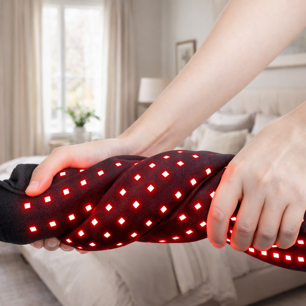 Red630™ HeatWave Flex red and near-infrared light therapy recovery pad showing flexible design and LED light panels.