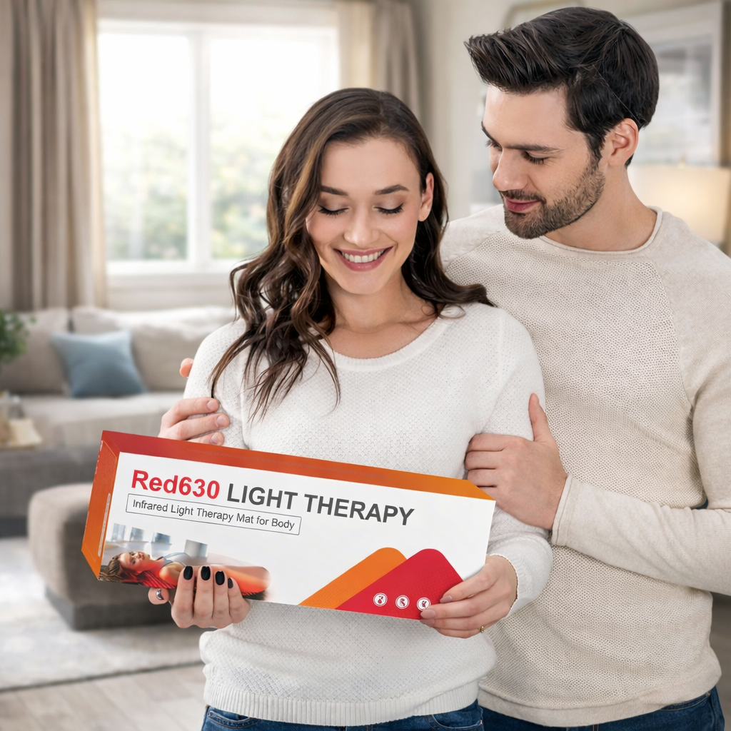 Red630™ HeatWave Flex recovery pad with red and near-infrared light therapy, shown laid flat with flexible design and LED panels.