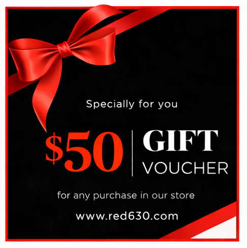 Red630™ gift card featuring a sleek design with the Red630™ logo, ideal for gifting or personal use.