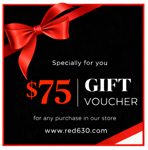 Red630™ Gift Card featuring a vibrant red design, perfect for gifting or redeeming in the Red630™ online store.