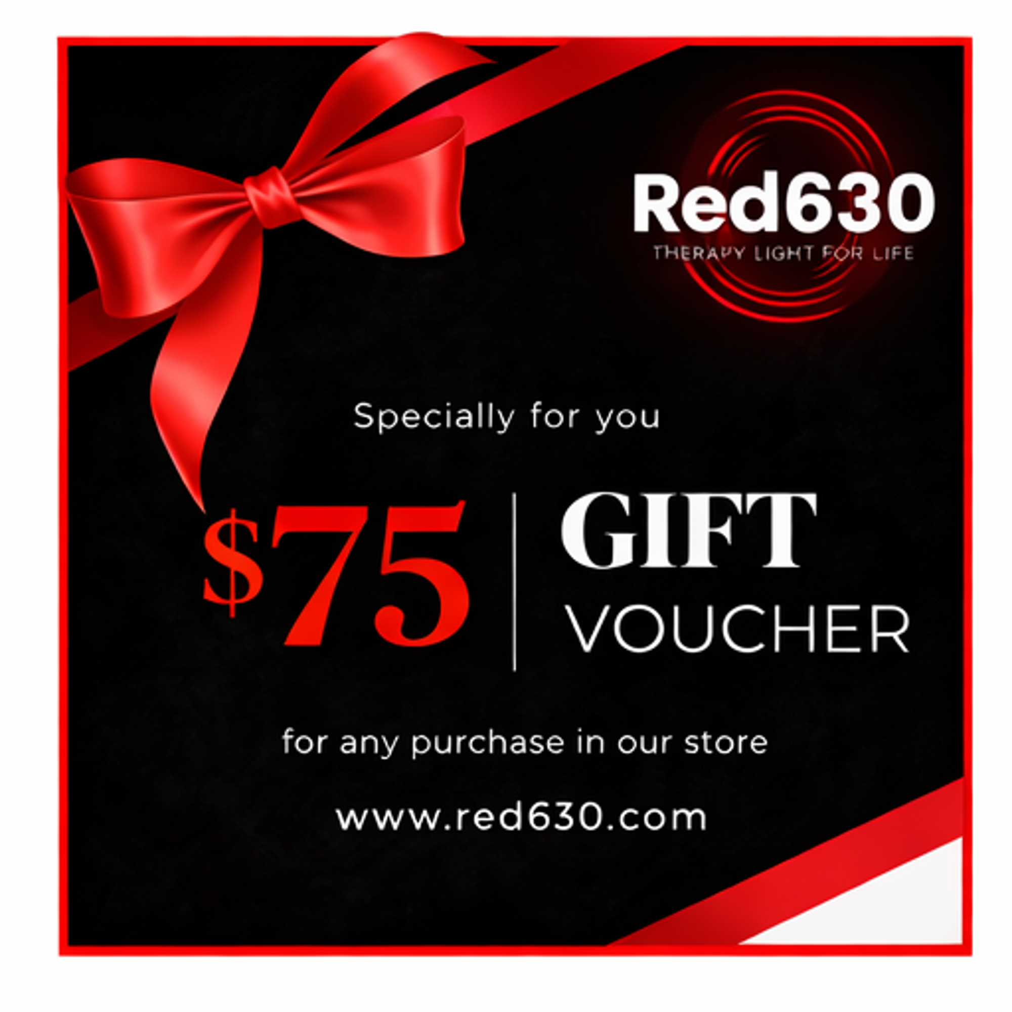 Red630™ Gift Card featuring a vibrant red design with the Red630™ logo, ideal for gifting or store credit.